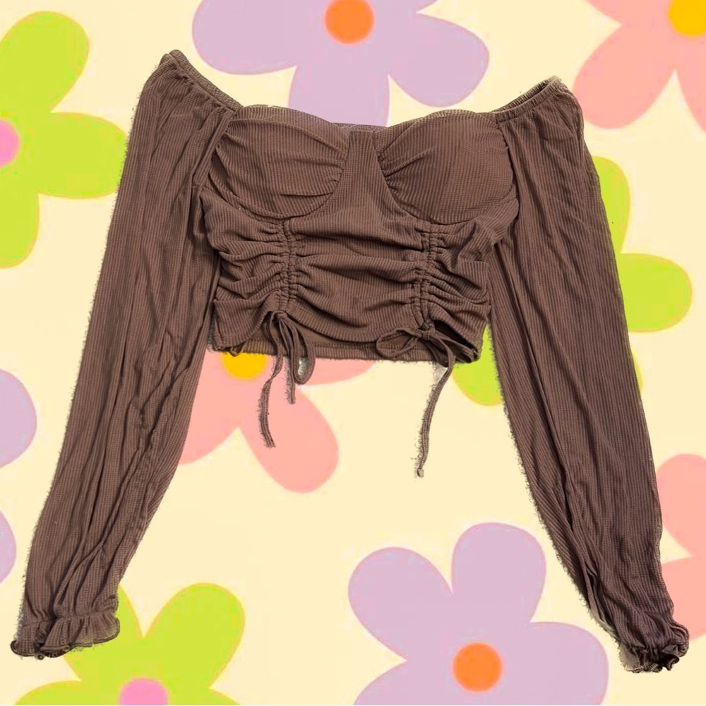 Brown Ruched Top!